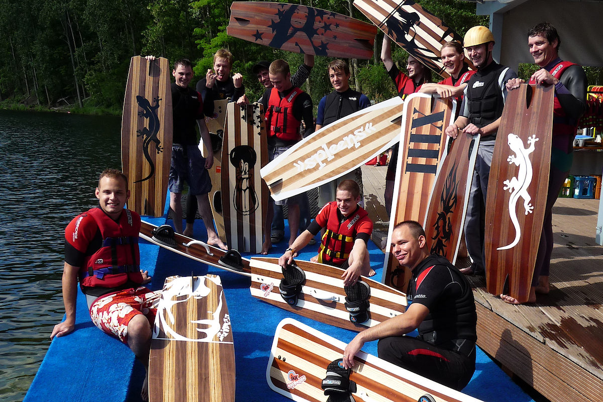 Teilnehmer des Kiteboard-Workshops im Jahr 2008