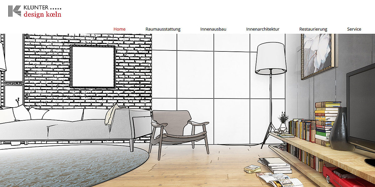 Homepage des Monats November 2017: Kluenter Design Koeln