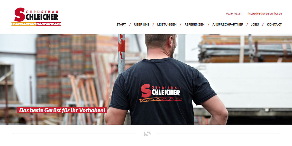 Bildschirmfoto des Handwerksunternehmens Schleicher Gerüstbau GmbH Bildschirmfoto des Handwerksunternehmens Schleicher Gerüstbau GmbH