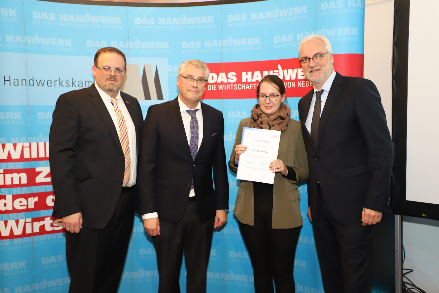 Ehrung der Kammersieger im Leistungswettbewerb des Handwerks 2019.