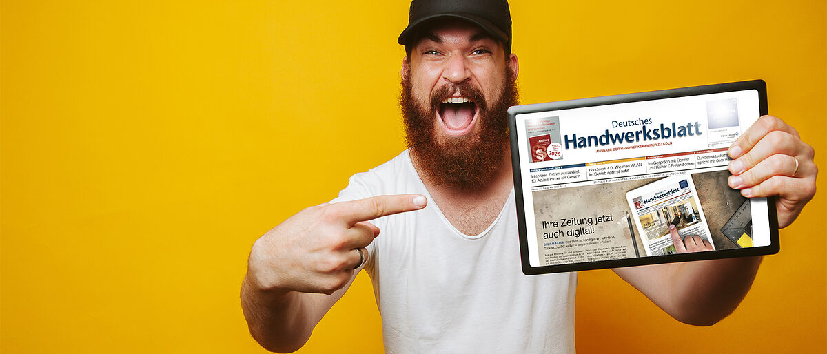 Das Deutsche Handwerksblatt jetzt digital abonnieren! Cheerful amazed happy bearded hipster man in white t-shirt pointing at white screen on tablet at copyspace Schlagwort(e): tablet, man, hand, screen, white, isolated, finger, digital, holding, blank, using, pointing, pc, computer, technology, communication, touch, adult, ipad, modern, mobile, young, electronic, laptop, pad, hold, business, touchscreen, person, portable, display, monitor, advertise, background, tablet-pc, book, hands, click, clicking, male, work, casual, empty, internet, showing, wireless, device, mobility, happy, show, tablet, man, hand, screen, white, isolated, finger, digital, holding, blank, using, pointing, pc, computer, technology, communication, touch, adult, ipad, modern, mobile, young, electronic, laptop, pad, hold, business, touchscreen, person, portable, display, monitor, advertise, background, tablet-pc, book, hands, click, clicking, male, work, casual, empty, internet, showing, wireless, device, mobility, happy, show